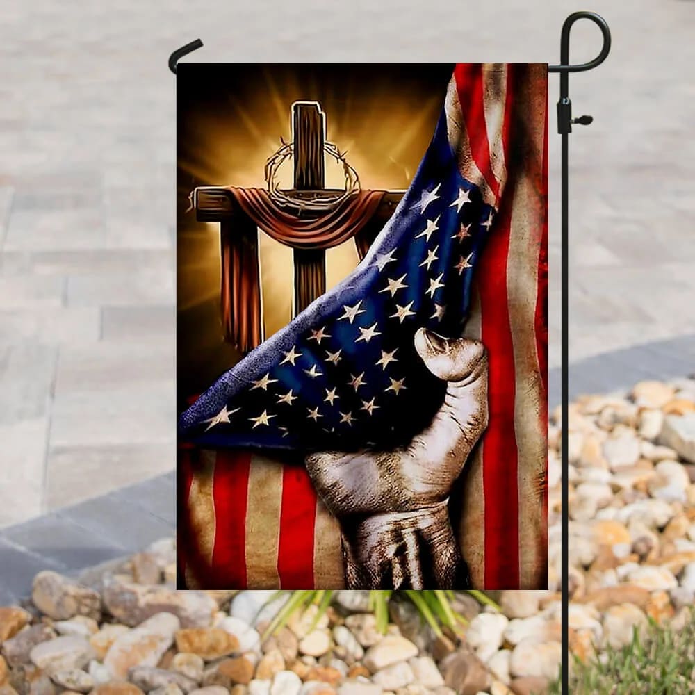 Christian Cross Crown Jesus House Flags - Christian Garden Flags - Outdoor Christian Flag