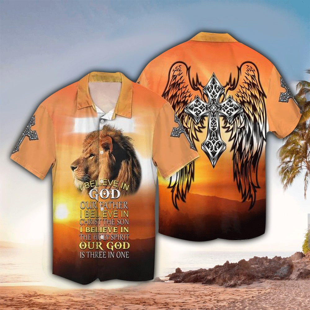 Christian Jesus And Lion Hawaiian Shirt - Christian Hawaiian Shirt for Men Women
