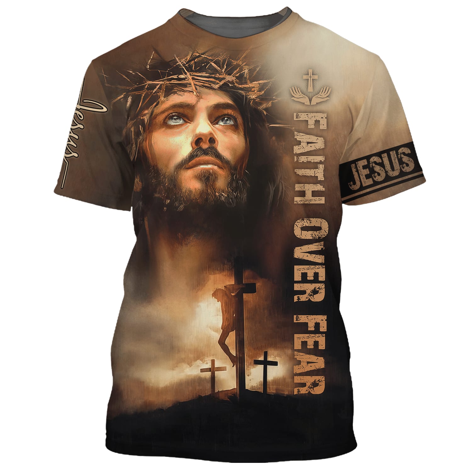 Christian Jesus Shirt Faith Over Fear 3d Shirts - Christian T Shirts F ...