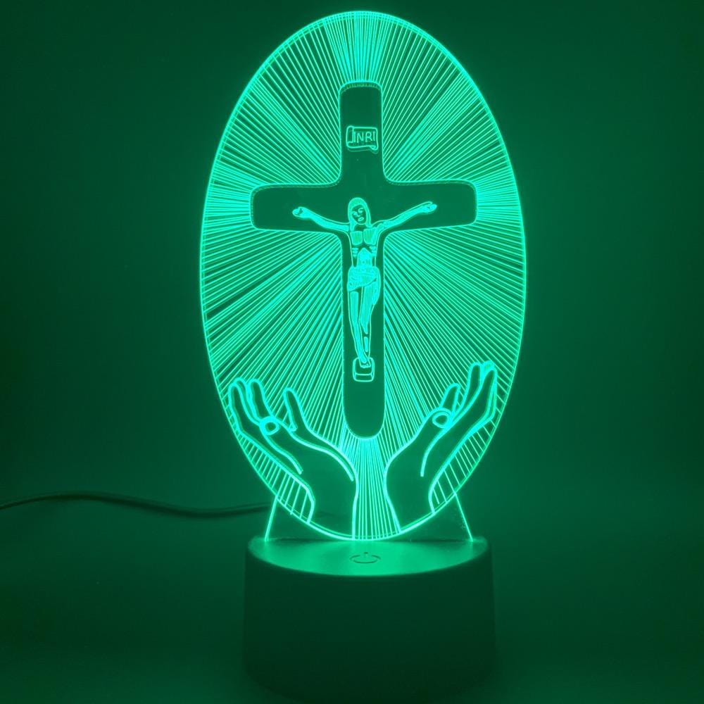Christian Lamp Jesus Savior 3D Illusion Lamp - Christian Night Light - Christian Home Decor - Christian Easter Gifts
