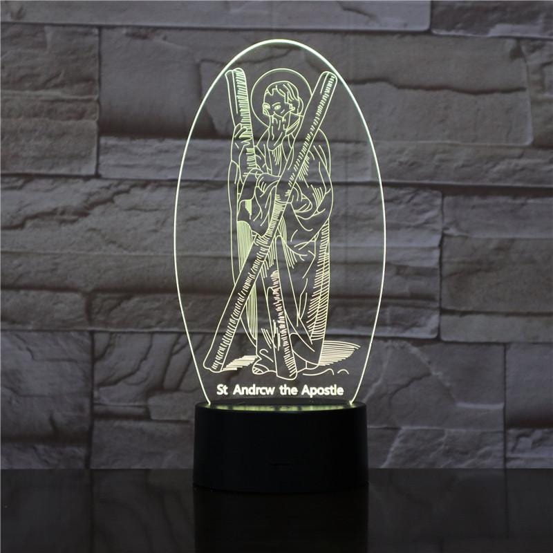 Christian Lamp St Andrew 3D Illusion Lamp - Christian Night Light - Christian Home Decor - Christian Easter Gifts