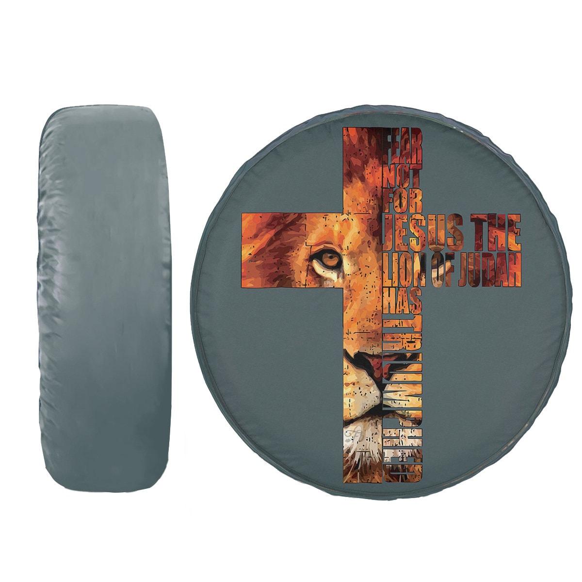 Christian Religious Jesus The Lion Of Judah Cross Spare Tire Cover Lion Lovers Gift