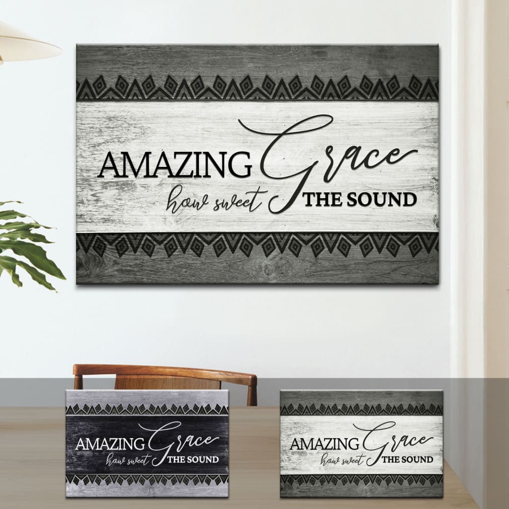 Christian Wall Art Amazing Grace How Sweet The Sound Farmhouse Style C