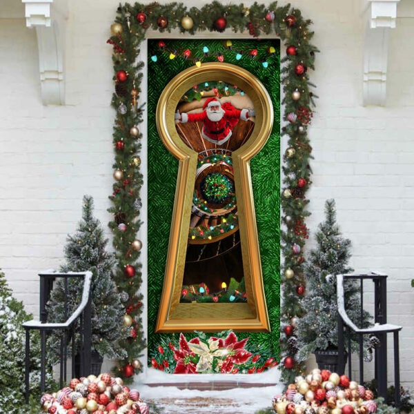 Christmas Santa Door Cover Circular Stairs - Christmas Door Cover