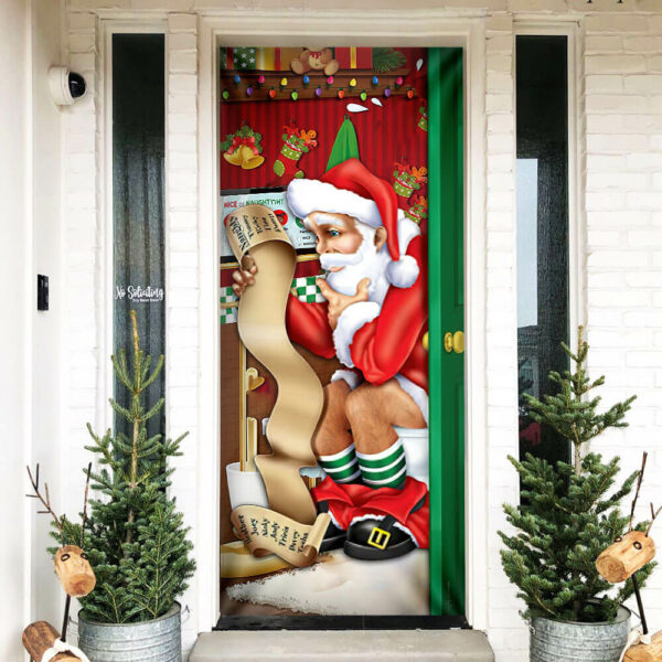 Christmas Santa Door Cover Funny - Christmas Door Cover