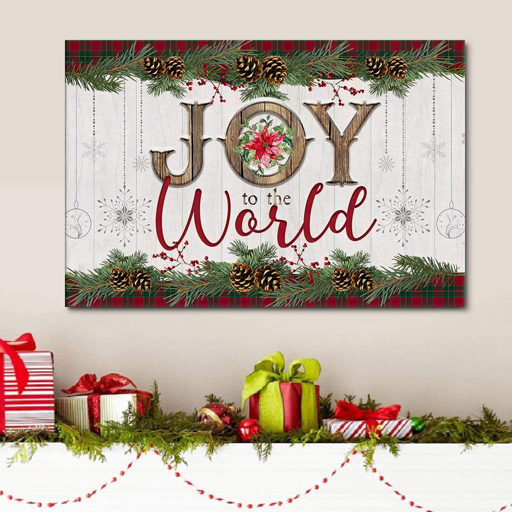 Christmas Wall Art Joy To The World Canvas Print Gift - Art On Wall - Religious Canvas Painting