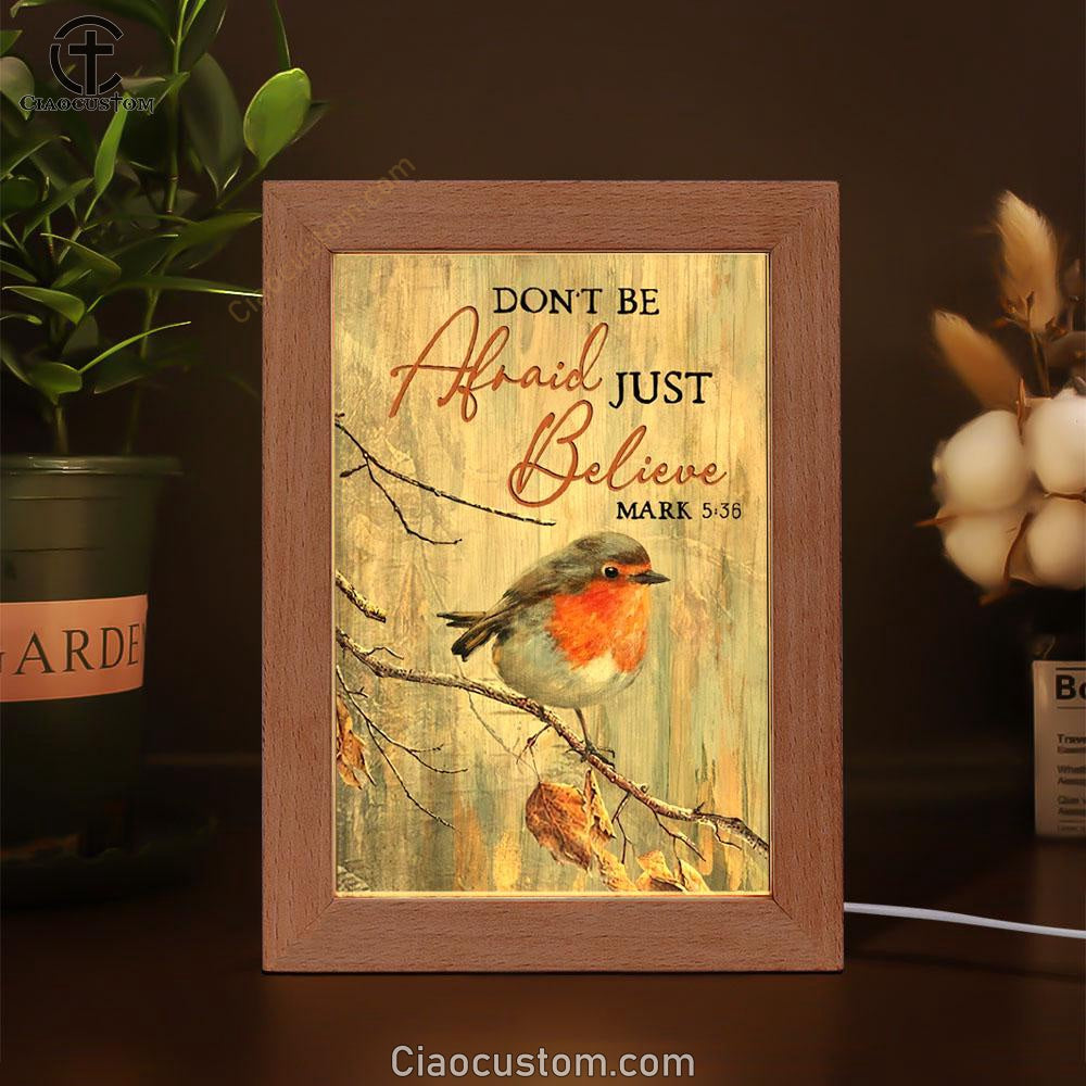 Colorful Bird Don't Be Afraid Just Believe Frame Lamp