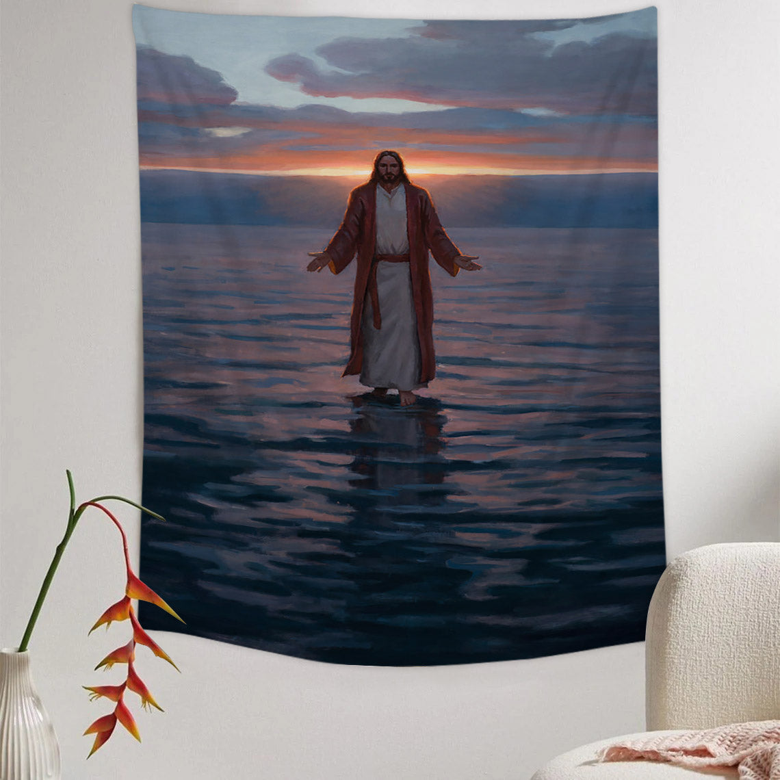 Come Unto Me Tapestry - Jesus Picture - Religious Tapestry - Christian Tapestry Wall Hangings