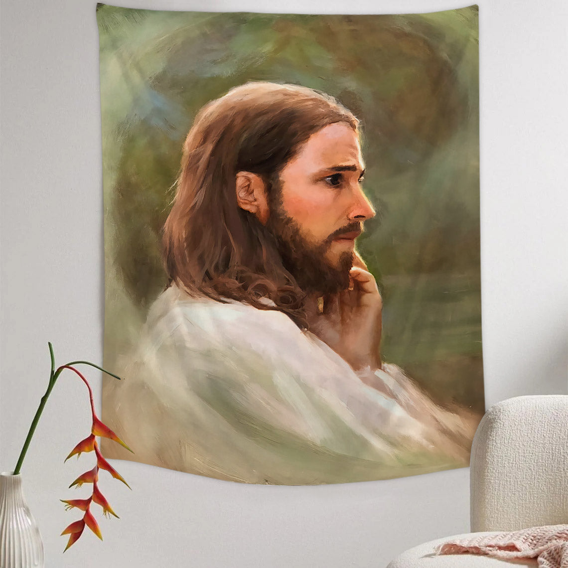 Compassion Tapestry - Jesus Picture - Religious Tapestry - Christian Tapestry Wall Hangings