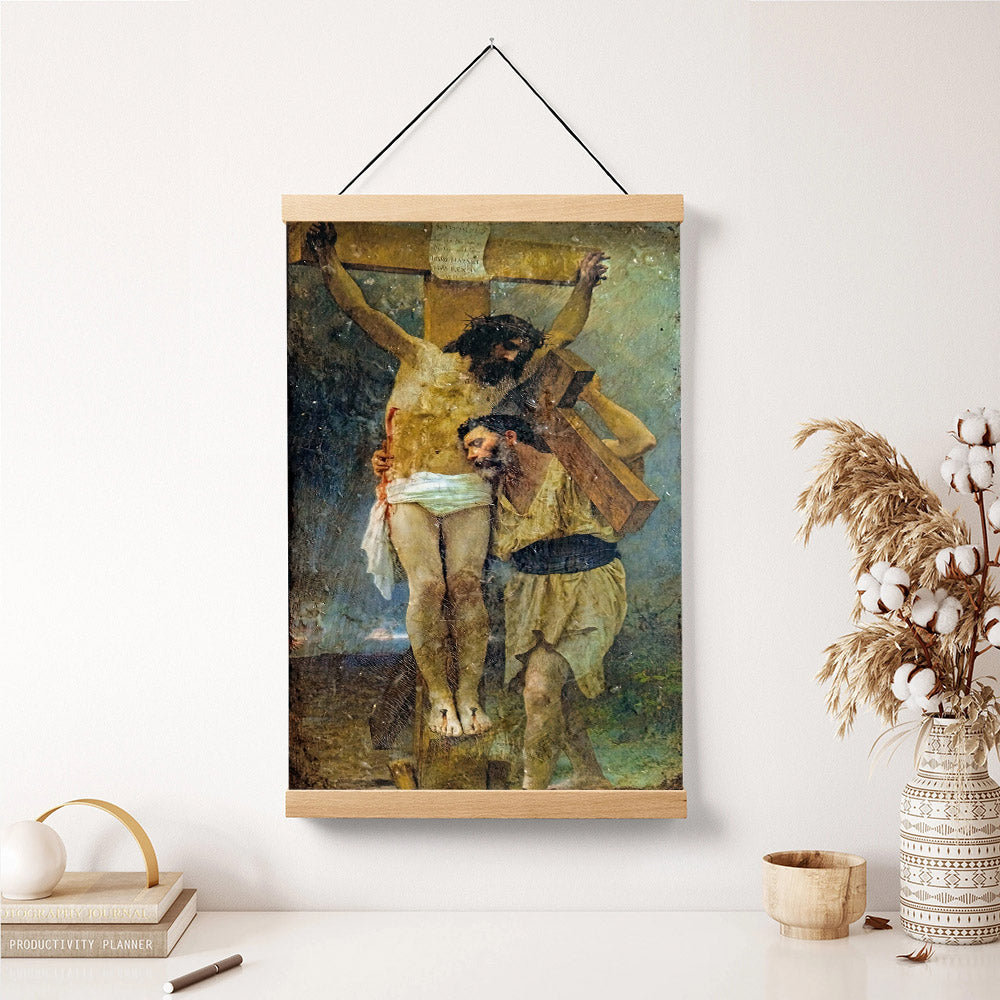 Compassion William Bouguereau After The Crucifixion Hanging Canvas Wall Art - Christian Wall Art Decor - Religious Hanging Canvas Wall Art