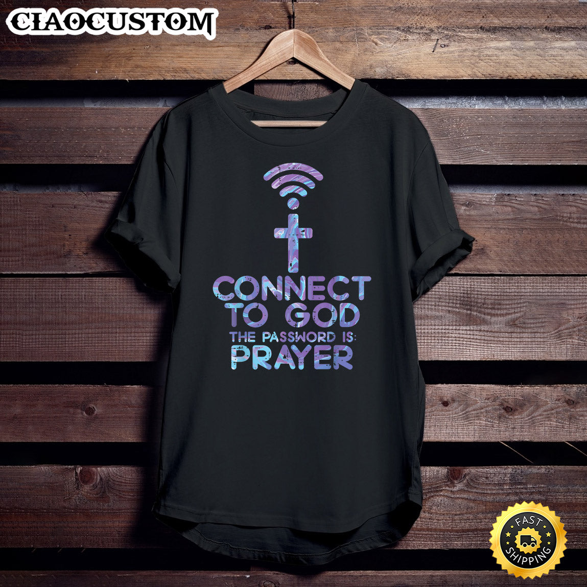 Connect To God Password Prayer Jesus Christian Men Women T-Shirt - Christian Shirt