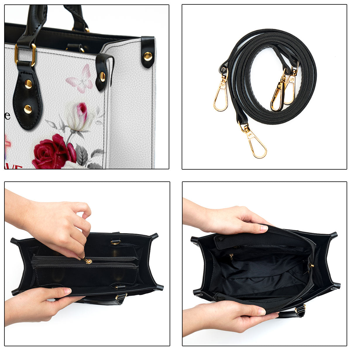 Corinthians 1313 Inspirational Gifts With Bible Verse For Christian Women Personalized Leather Handbag With Handle