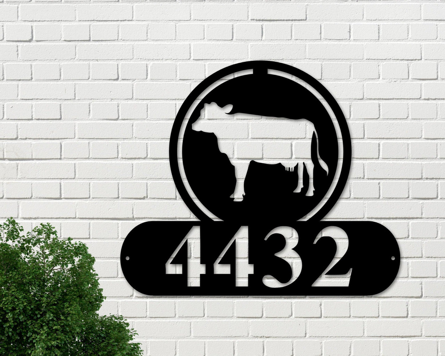 Cow Address Sign Cow Metal Sign Metal Farm Sign Cow Ranch Sign Metal Cow Address Signs House Number Plaque Address Plaque Metal Signs