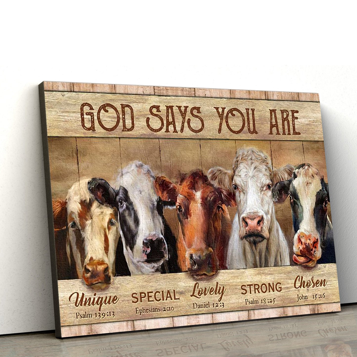 Cow God Say You Are Canvas Wall Art - Christian Canvas Wall Decor - Bible Verse Wall Art Canvas - Farmer Gift