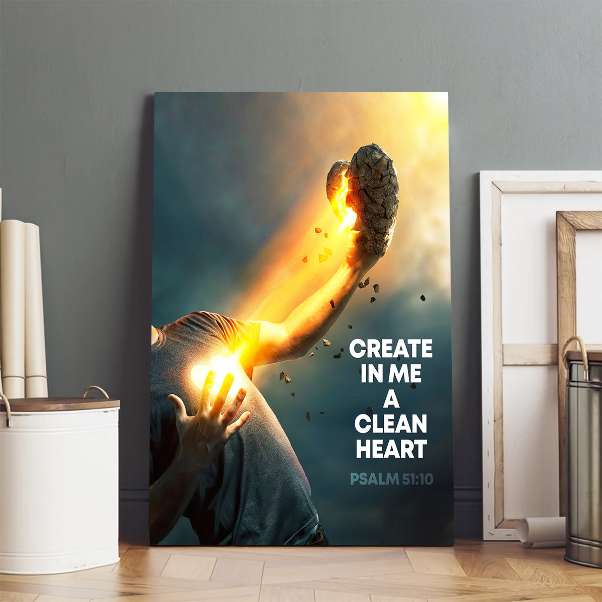 Creat In Me A Clean Heart Psalm 51 10 Wall Art Canvas - Painting On Canvas