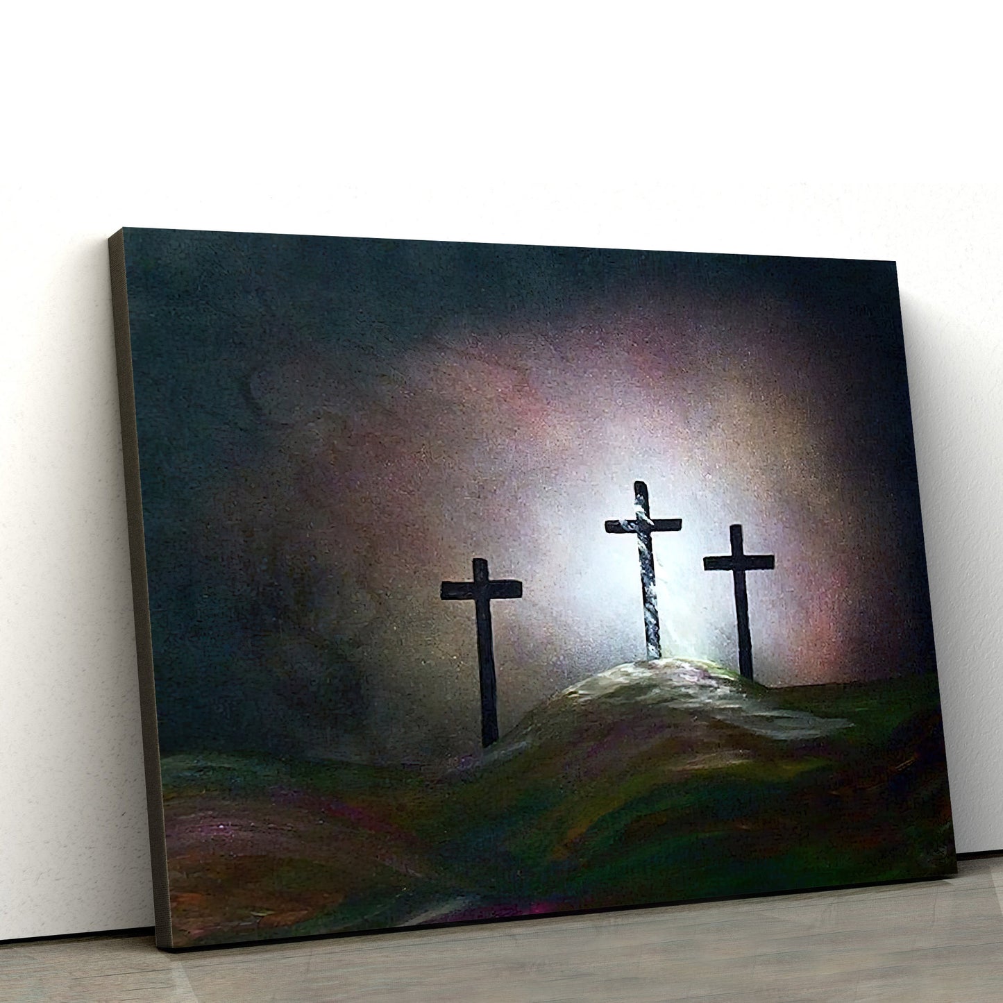 Cross Still the Light Canvas Wall Art - Christian Canvas Wall Decor - Religious Wall Art Canvas