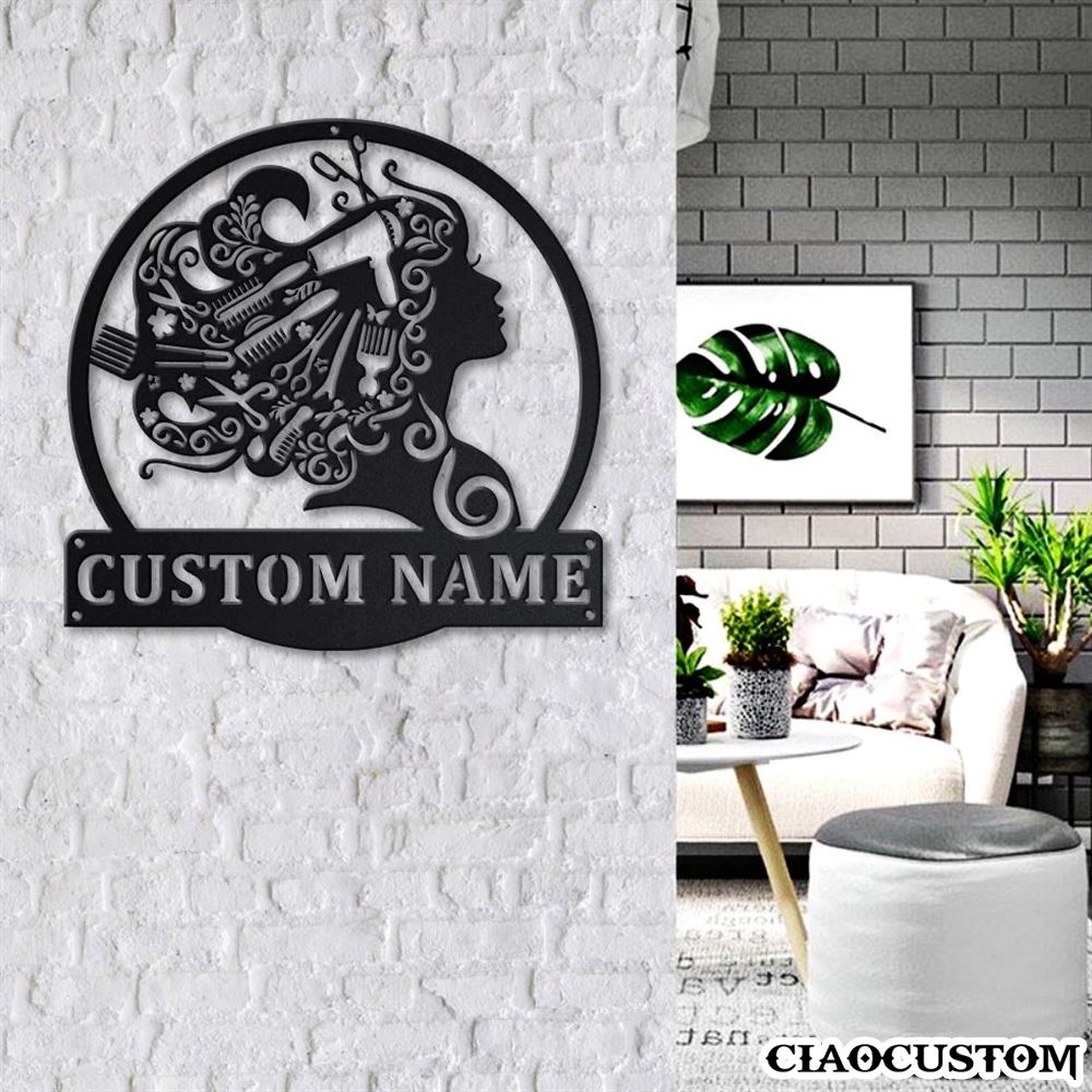 Custom Beauty Salon Hair Metal Sign - Metal Salon Wall Art - Gifts For Hairdressers