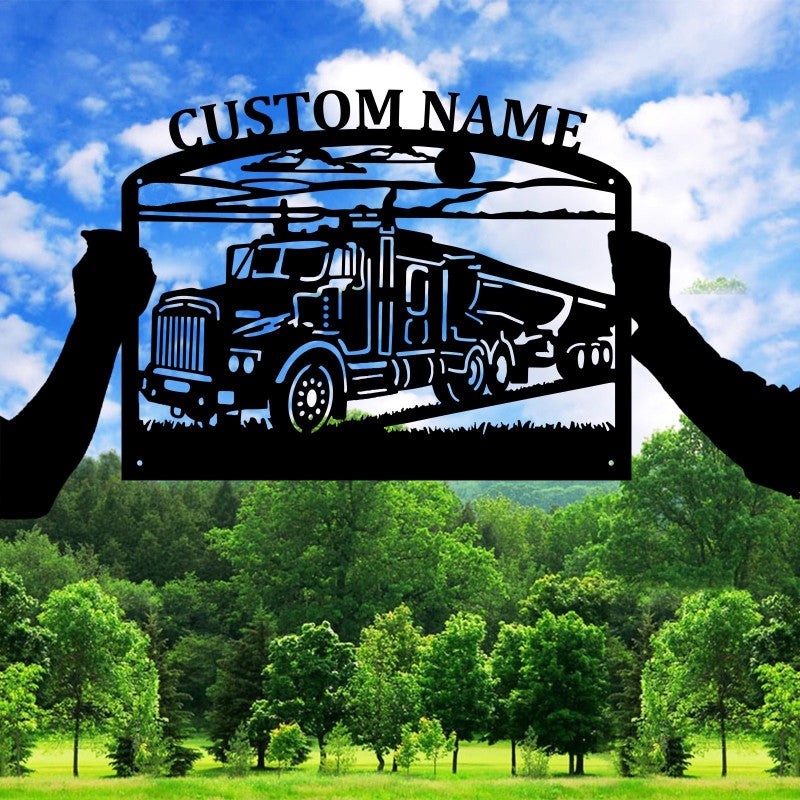 Custom Big Rig Semi Truck Vehicle Metal Sign - Metal Decor Wall Art - Heavy Equipment Operator Gifts