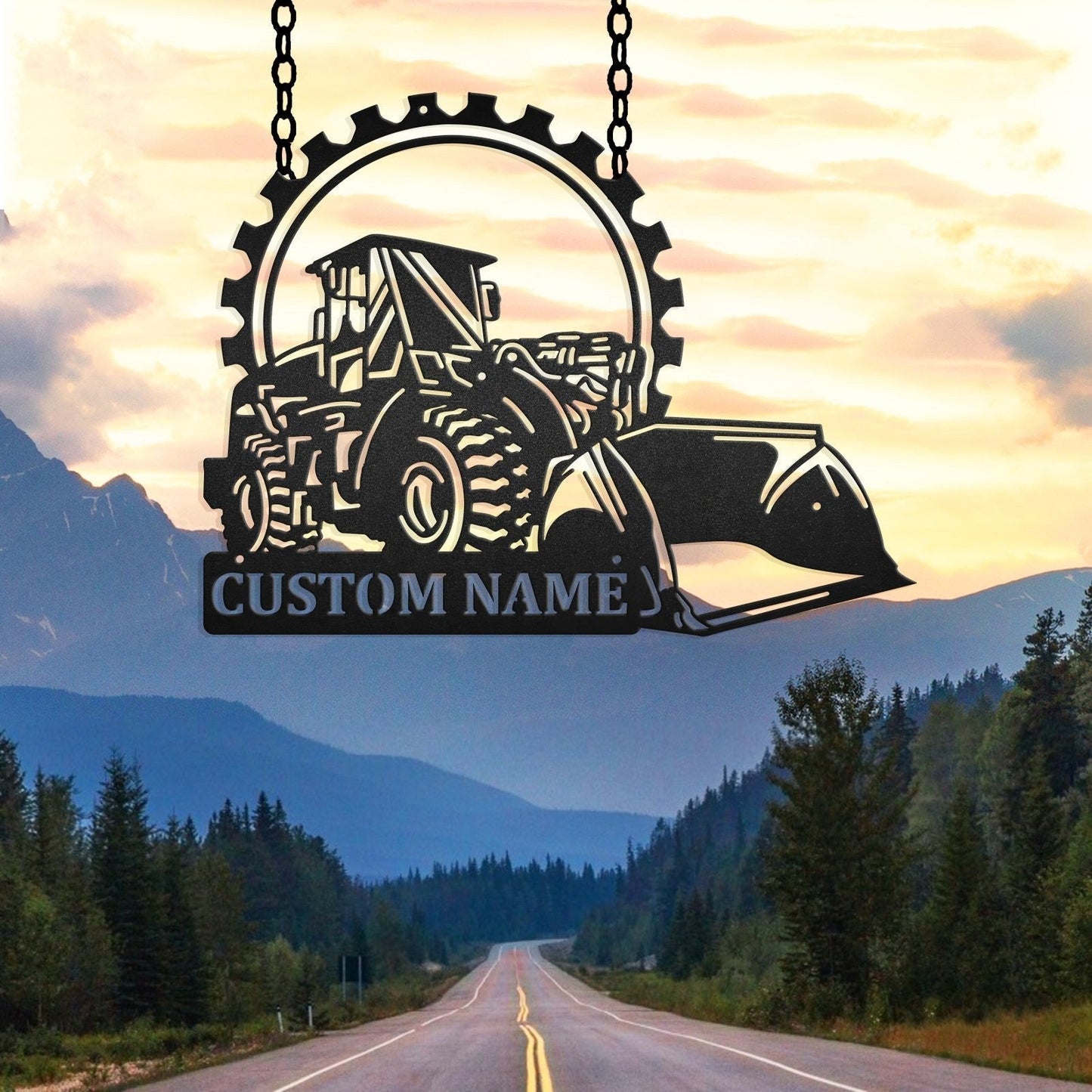 Custom Bulldozer Construction Vehicle Metal Sign - Bulldozer Construction Vehicle Monogram - Metal Decor Wall Art - Heavy Equipment Operator Gifts