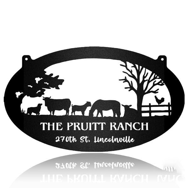 Custom Cattle Horse Goat Sheep Dog Chicken Fence Farm Metal Wall Art - Personalized Metal Farm Signs - Metal Farm Signs - Farmer Gifts