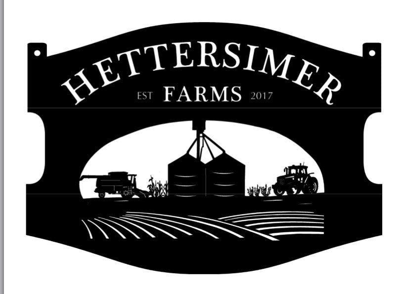 Custom Combine Grain Bin Sign Farm Sign Harvest Sign In Powder Coat Finish Metal Wall Art Metal House Sign