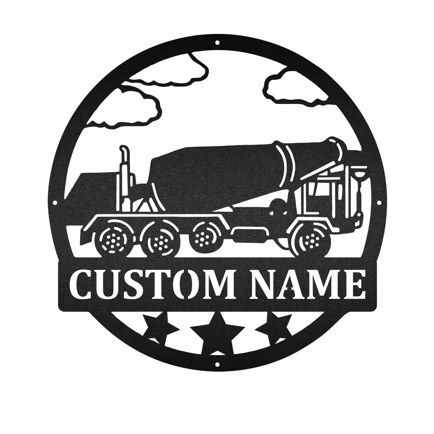 Custom Concrete Mixer Truck Vehicle Metal Sign - Metal Decor Wall Art - Heavy Equipment Operator Gifts