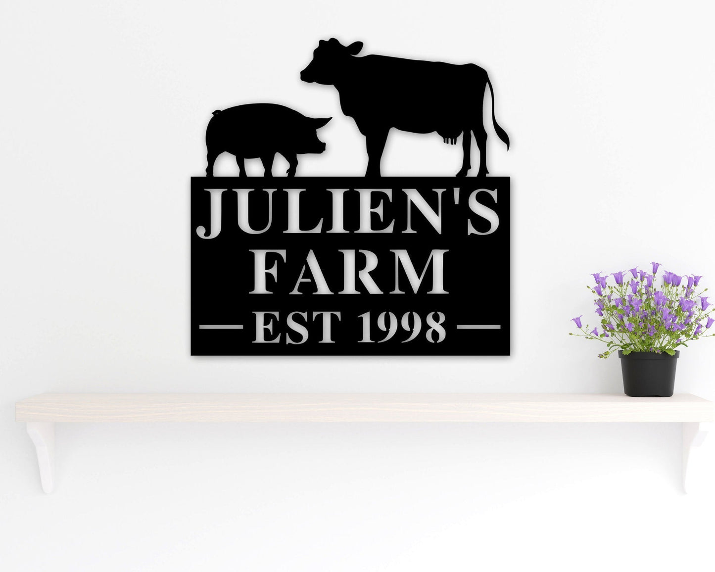 Custom Cow Farm Metal Sign - Personalized Metal Farm Signs - Metal Farm Signs - Farmer Gifts