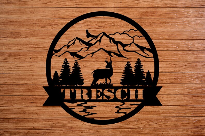 Custom Deer Sign - Deer Hunter Gift - Deer Camp Sign - Deer Name Metal Sign