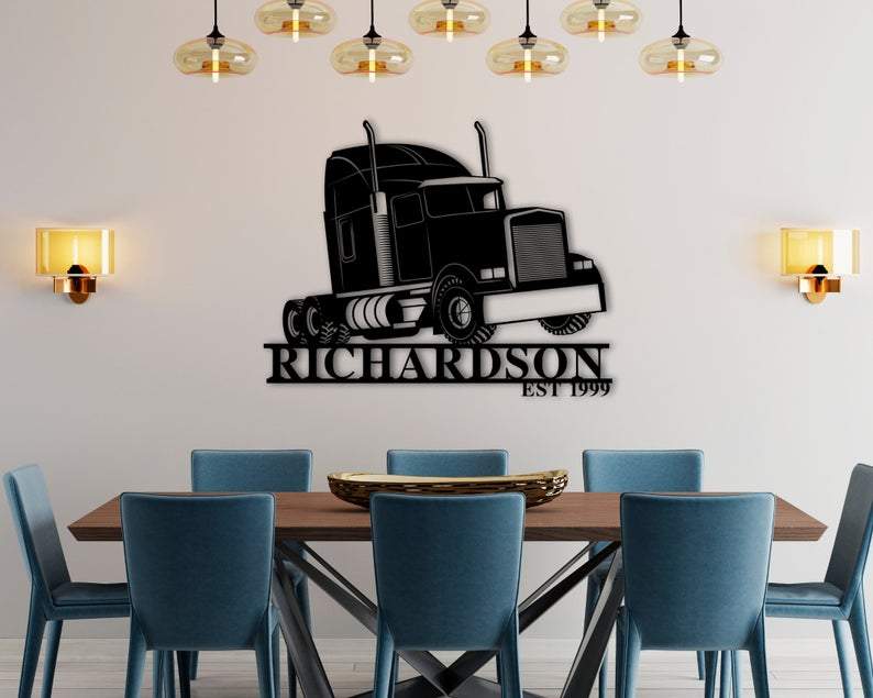 Custom Diesel Truck Vehicle Metal Sign - Metal Decor Wall Art - Heavy Equipment Operator Gifts