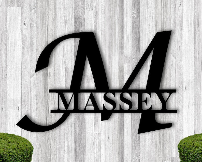 Custom Family Name Metal Sign - Initial Sign - Metal Monogram Sign - Last Name Sign - Metal Wall Art