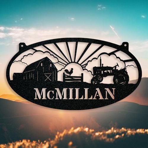 Custom Farm Chicken Oval Metal Sign - Farm Chicken Metal Wall Art - Metal House Sign - Metal Farm Signs - Farmer Gifts