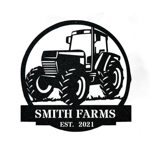 Custom Farm Tractor Metal Sign - Personalized Metal Farm Signs - Metal Farm Signs - Farmer Gifts