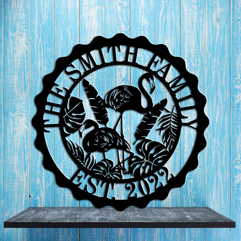 Custom Flamingo With Banana Leaves Metal Wall Art Outdoor Indoor Birds Metal Wall Decor Tropical Leaves Metal Artwork For Living Room