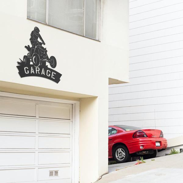 Custom Four Wheeler Garage Metal Sign - Garage Decorations - Cut Metal Sign - Outdoor Decor Metal Wall Art