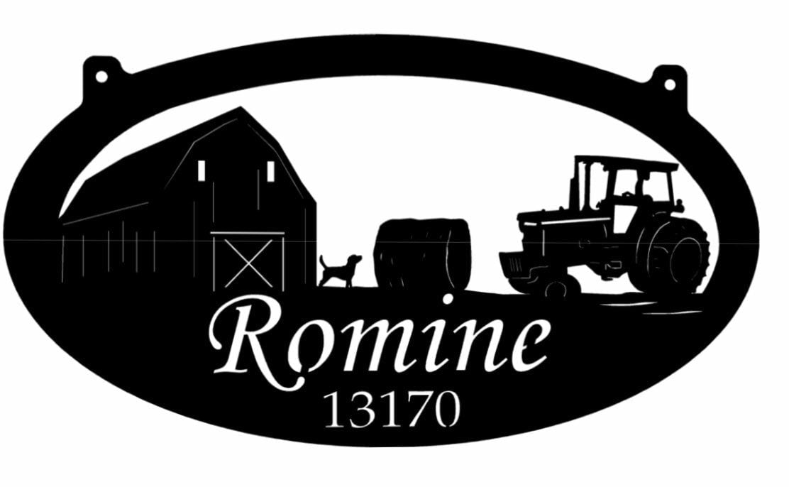 Custom Hay Farm Sign - Hay Bale Metal Wall Art - Personalized Metal Farm Signs - Metal Farm Signs - Farmer Gifts