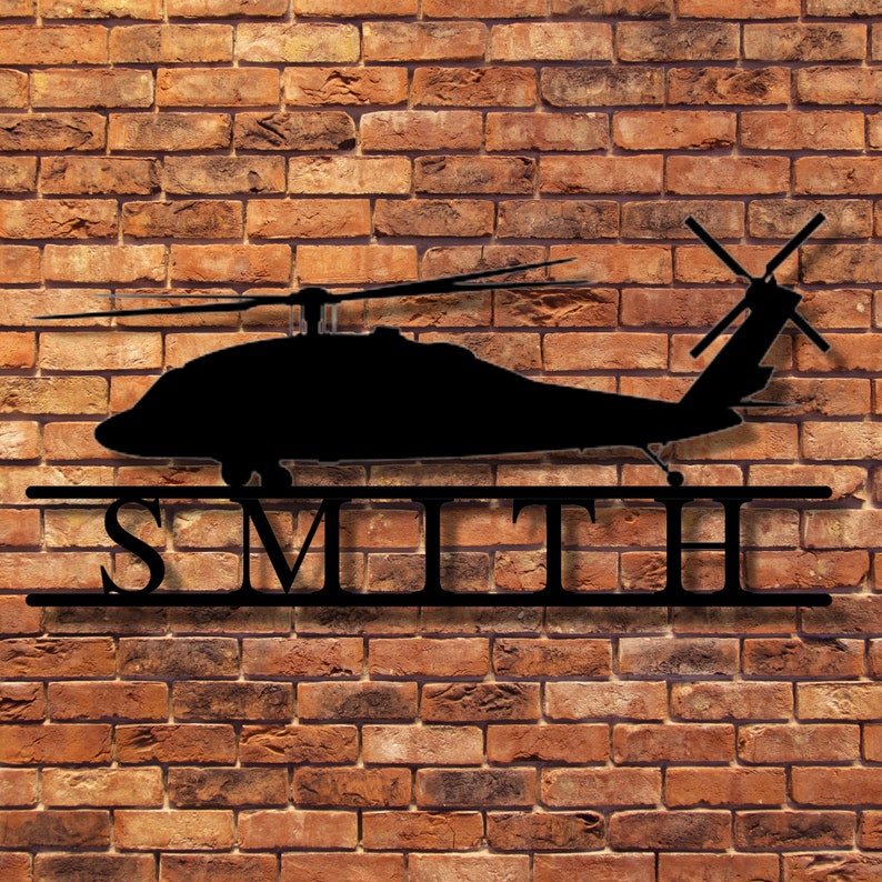 Custom Helicopter Sign - Personalized Man Cave Sign Metal - Custom Man Cave Sign