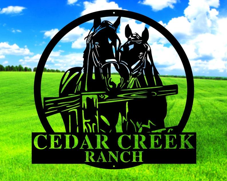 Custom Horse Sign - Metal Ranch Sign - Horse Ranch Sign - Farmhouse Decor - Outdoor Family Name Sign - Outdoor Metal Sign