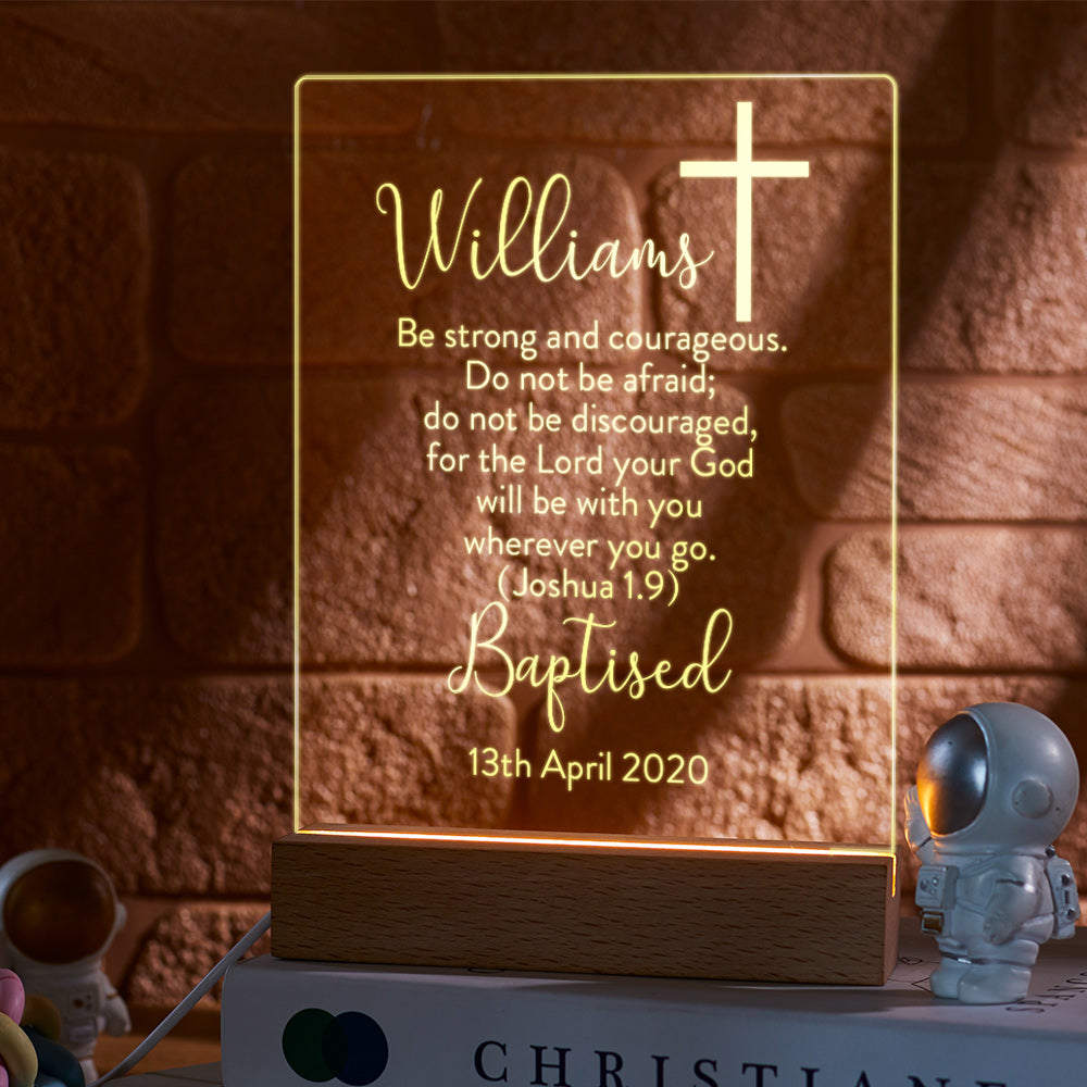Custom Keepsake Light Verse Boy Or Girl Name Led Night Light - Baby Gift - Baptism Gift - Christening Gift