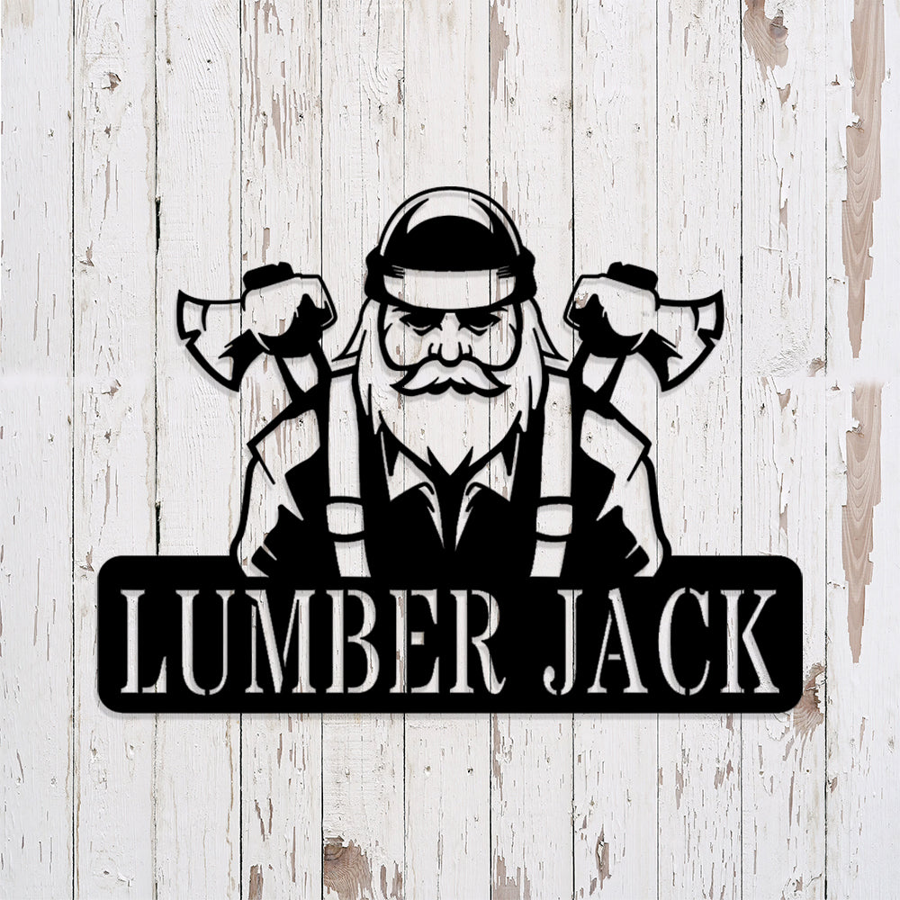 Custom Lumberjack Metal Sign - Personalized Woodworker Lumberjack Metal Wall Art - Woodworker Gifts