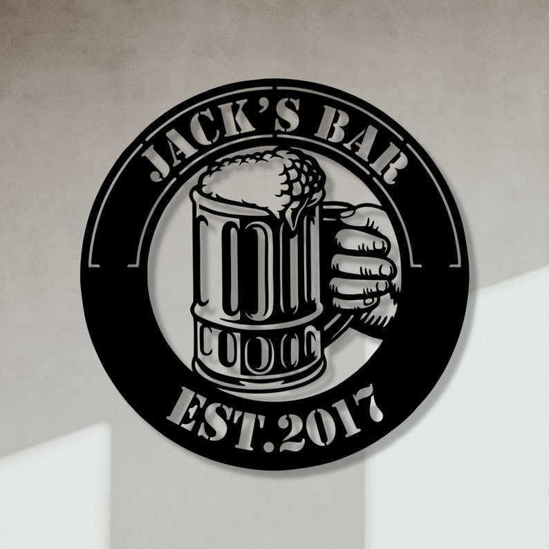 Custom Metal Bar Sign - Personalized Bar Sign -Business Sign - Home Decor