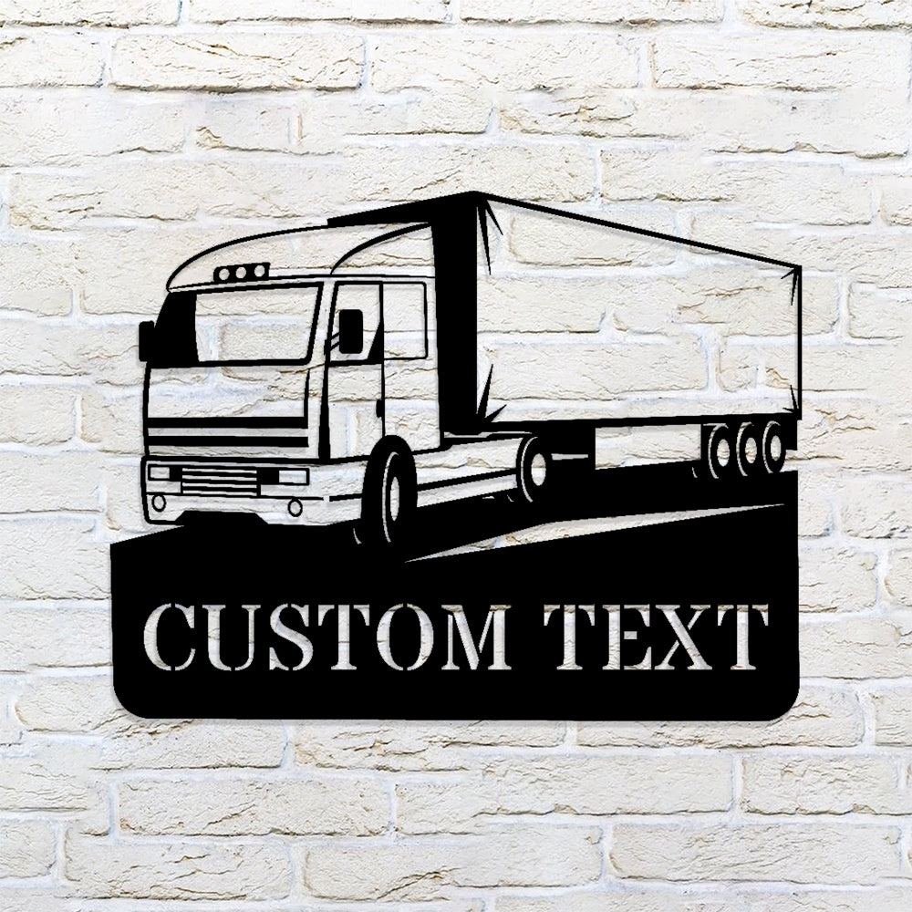 Custom Metal Cabover Semi Sign - Cabover Semi Monogram - Metal Construction Signs - Heavy Equipment Operator Gifts