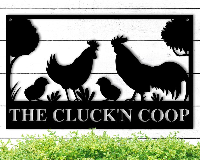 Custom Metal Chicken Coop Sign - Custom Metal Chicken Sign - Custom Metal Chicken Farm Signs