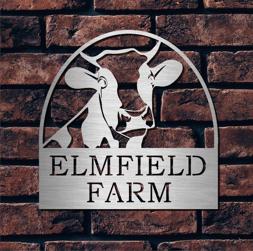 Custom Metal Cow Farm Sign - Custom Cow Metal Art - Cow Metal Art - Metal Farm Signs - Farmer Gifts