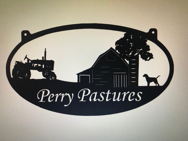 Custom Metal Farm Sign Barntractor Silo Sign Wide Metal Wall Art Metal House Sign