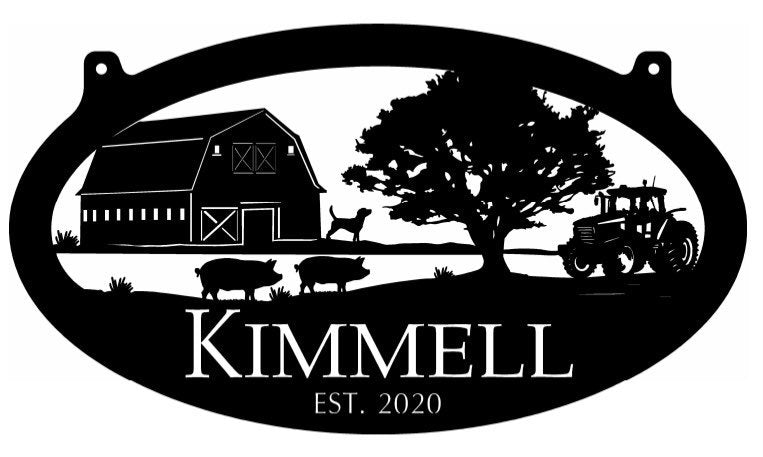 Custom Metal Farm Sign Cows Barn Tractor Sign Laser Cut Metal Sign Metal Wall Art Metal House Sign