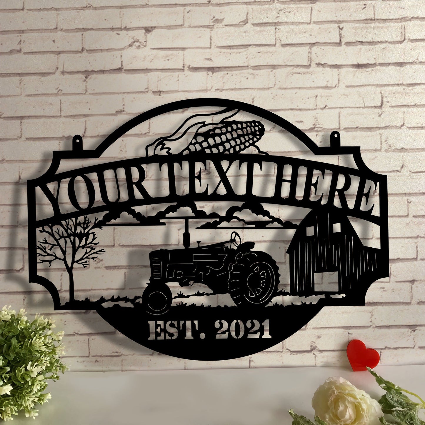 Custom Metal Farm Sign Ranch Sign Barn Sign Farmhouse Decor Family Name Sign Tractor Sign Farmer Giftfarm Scene Metal Sign