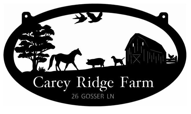 Custom Metal Farm Signbarn Horsepig Dog And Your Name Metal Wall Art Metal House Sign