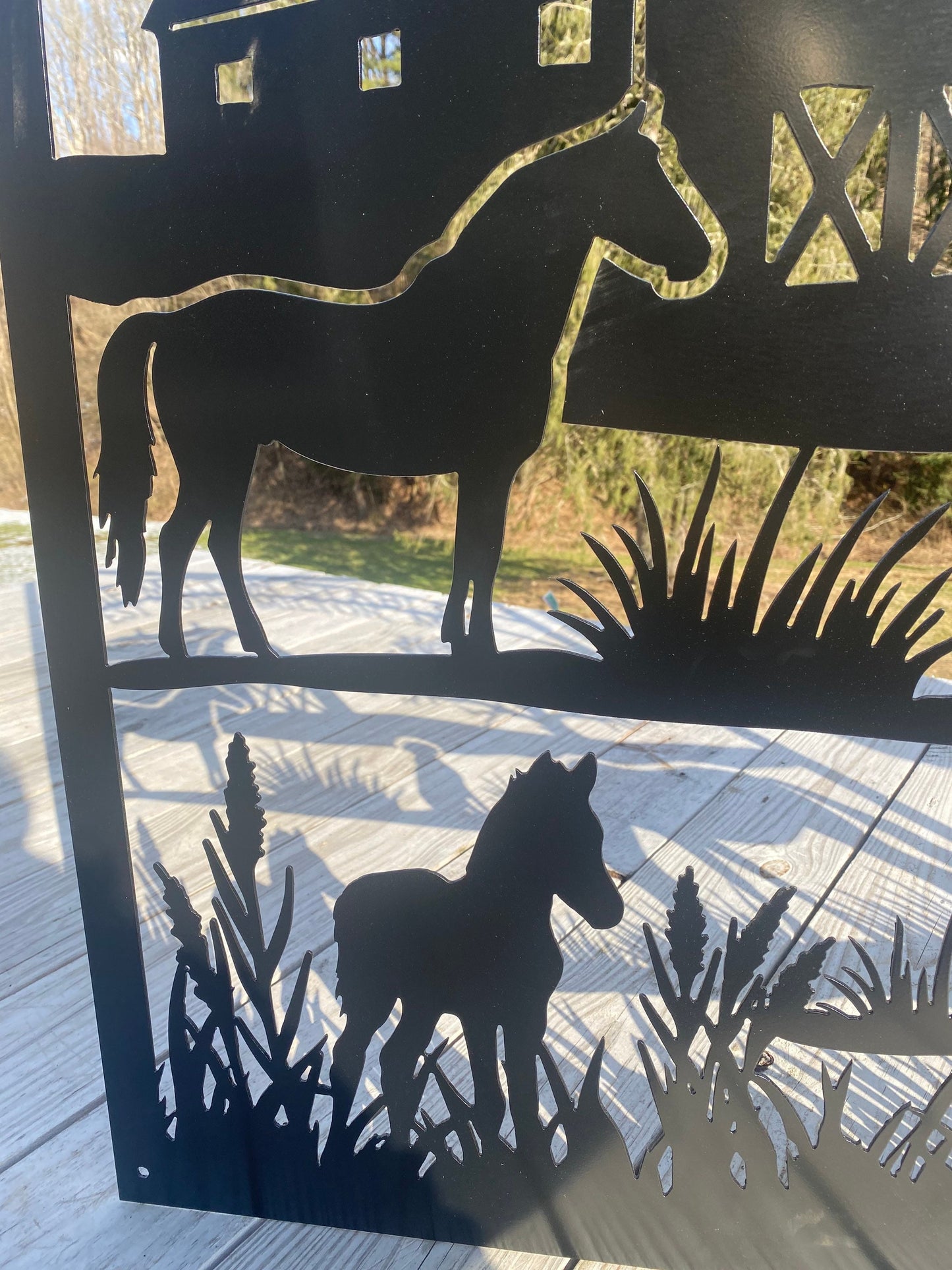 Custom Metal Horse Farm Sign - Custom Metal Horse Ranch Sign - Farm House Decor - Large Metal Farm Signs