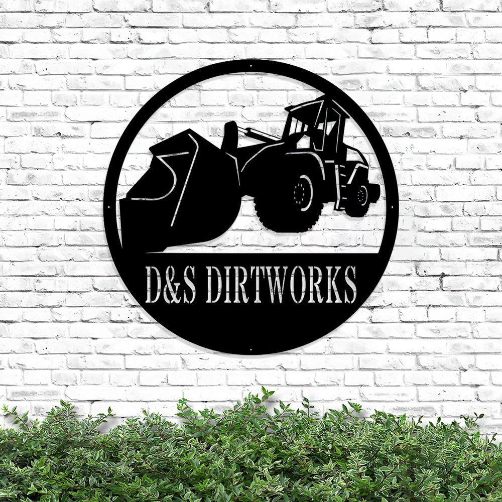 Custom Metal Loader Sign - Loader Monogram - Metal Construction Signs - Heavy Equipment Operator Gifts
