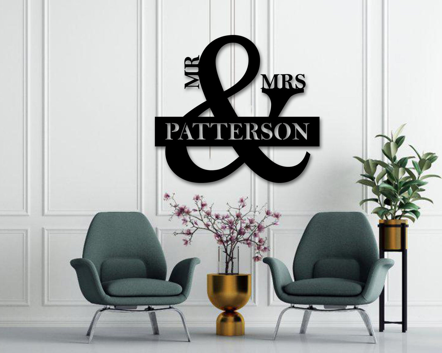 Custom Metal Mr & Mrs Sign - Custom Family Sign - Metal Wall Art - Housewarming - Christmas Gift - Farmhouse Decor - Family Name Sign